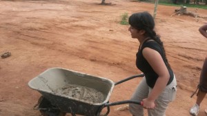 Transporting Concrete for the Classroom Floor Repair