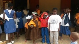 Handing Out Clothing to Those in Need