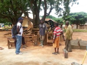 School Desks out and Bricks Being Made - July 2013