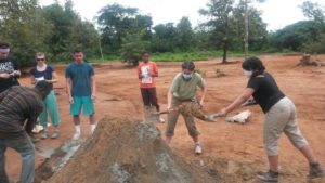 Making LOTS of concrete to fix the classroom floor
